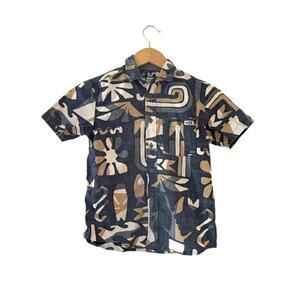 Salty Crew Boy's Short Sleeve Woven Shirt Size S Blue Button Up Pocket Cotton